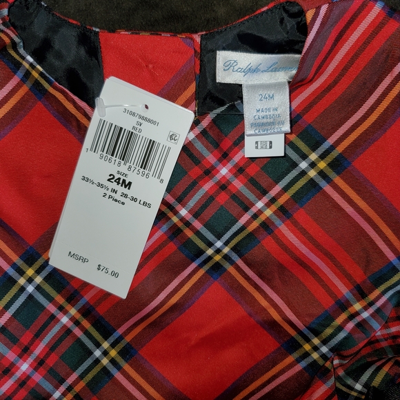 Red Plaid Dress with Bloomers - Picture 2 of 4